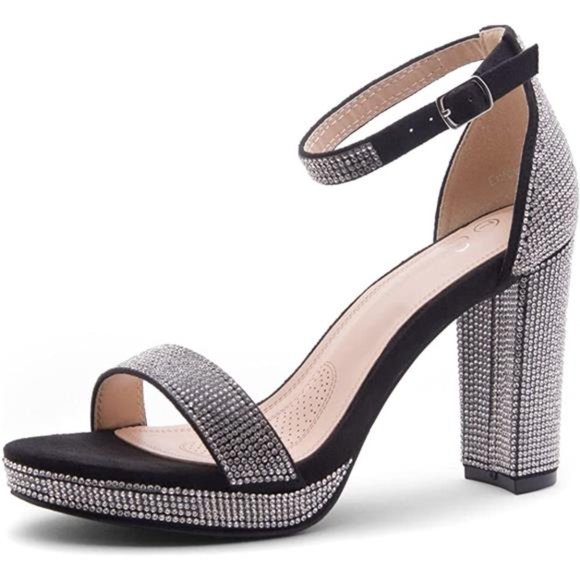 (Clean Up - Delivery in 3-5 days) Pleated Bow Open Toe Chunky Block Heel Sandals